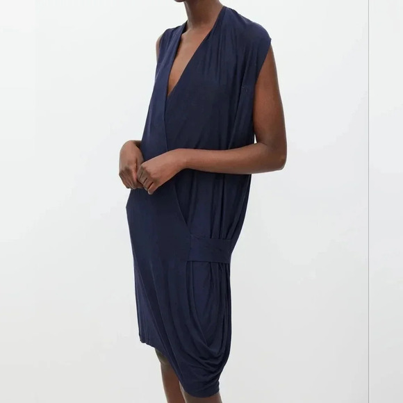 Acne Studios Natifa Draped Sleeveless Mini Navy Dress Size XXS. - Picture 3 of 14